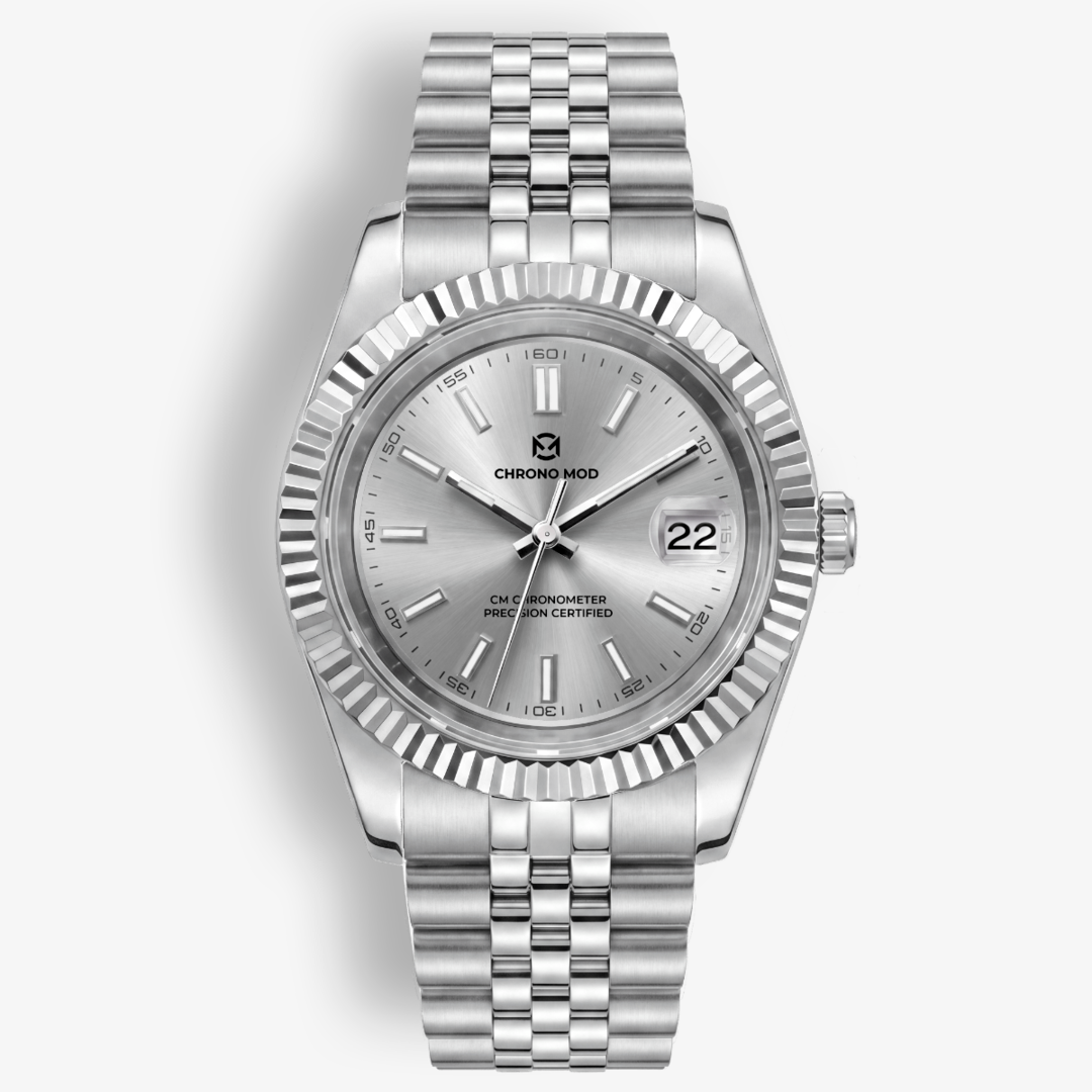 Classic Date – White cadran sunburst